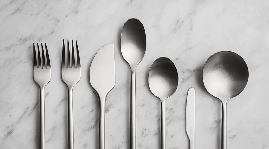 spoon and fork set for dining table